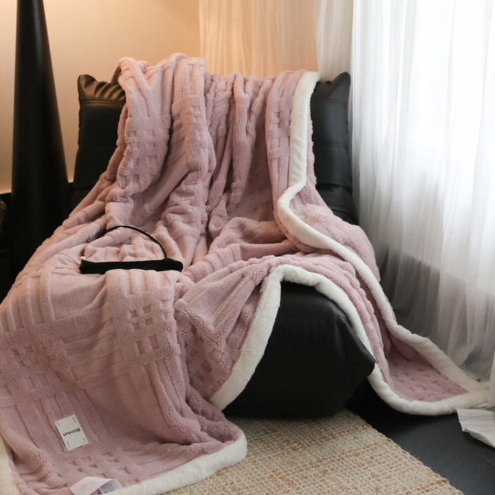 Jacquard-Plaid mit Reliefstruktur