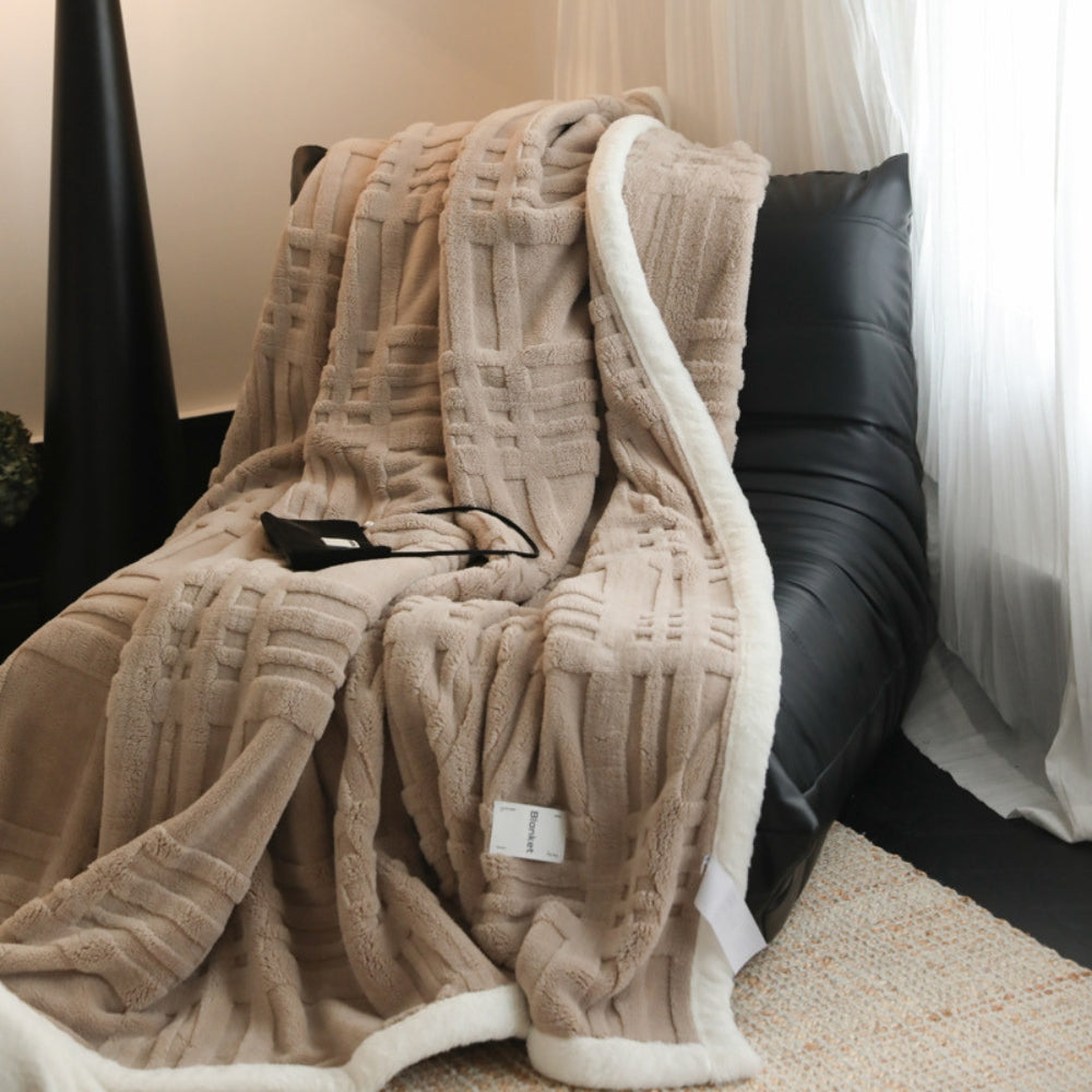 Jacquard-Plaid mit Reliefstruktur