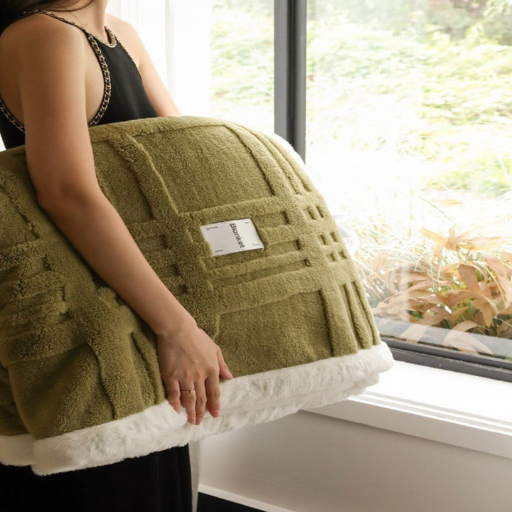 Jacquard-Plaid mit Reliefstruktur