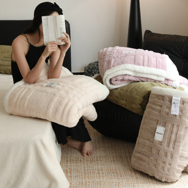 Jacquard-Plaid mit Reliefstruktur