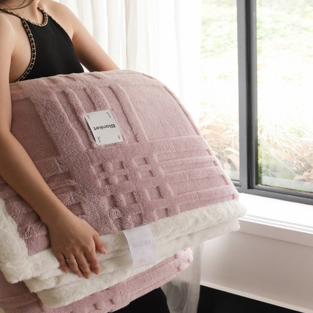 Jacquard-Plaid mit Reliefstruktur
