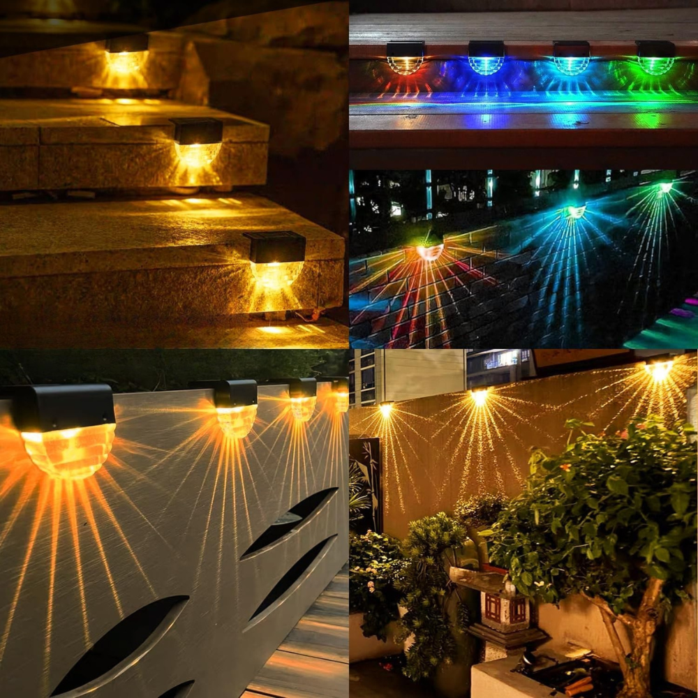 Solar Zaunleuchte LED Außen – Solar Wandleuchte IP65, RGB/Warmweiß – Energiesparende Gartenbeleuchtung für Zaun, Terrasse & Treppen