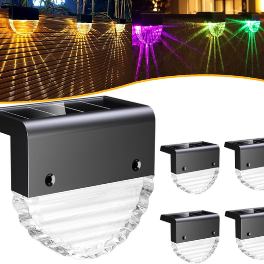 Solar Zaunleuchte LED Außen – Solar Wandleuchte IP65, RGB/Warmweiß – Energiesparende Gartenbeleuchtung für Zaun, Terrasse & Treppen