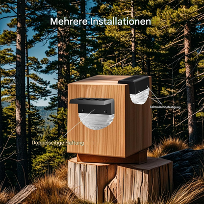 Solar Zaunleuchte LED Außen – Solar Wandleuchte IP65, RGB/Warmweiß – Energiesparende Gartenbeleuchtung für Zaun, Terrasse & Treppen