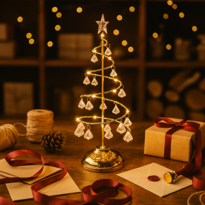 Cristalux™ | LED Weihnachtsbaum-Dekolampe Gold