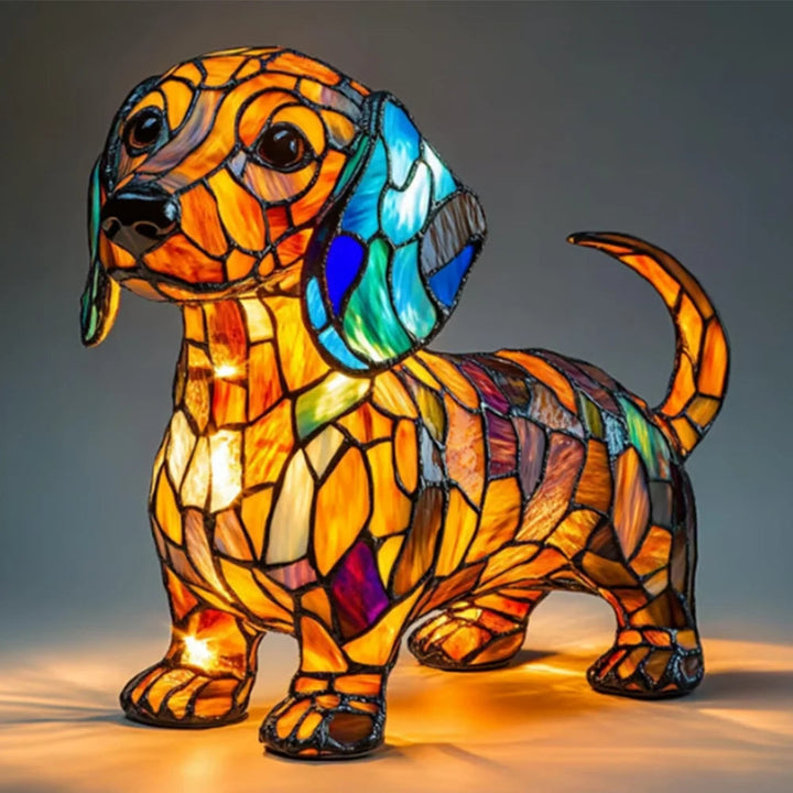 Tiffador™ | Tiffany Hund-Tischlampe Dackel