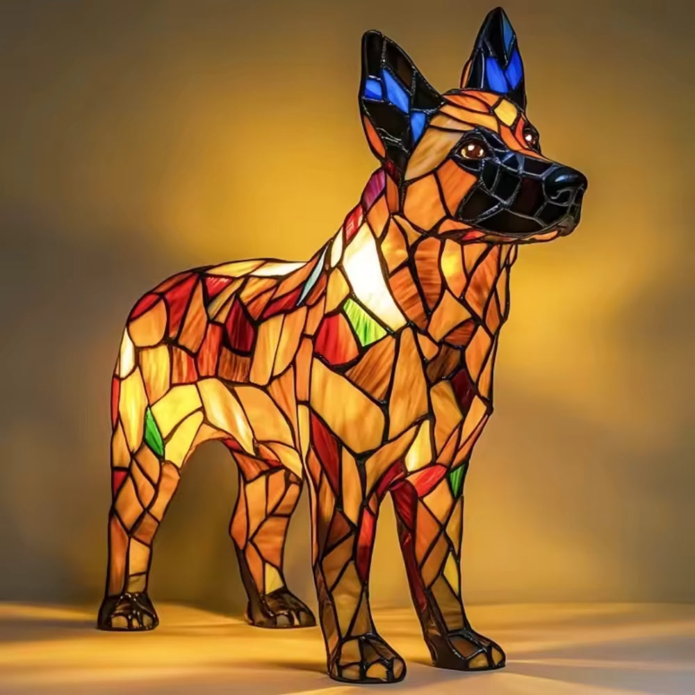 Tiffador™ | Tiffany Hund-Tischlampe Deutscher Schäferhund