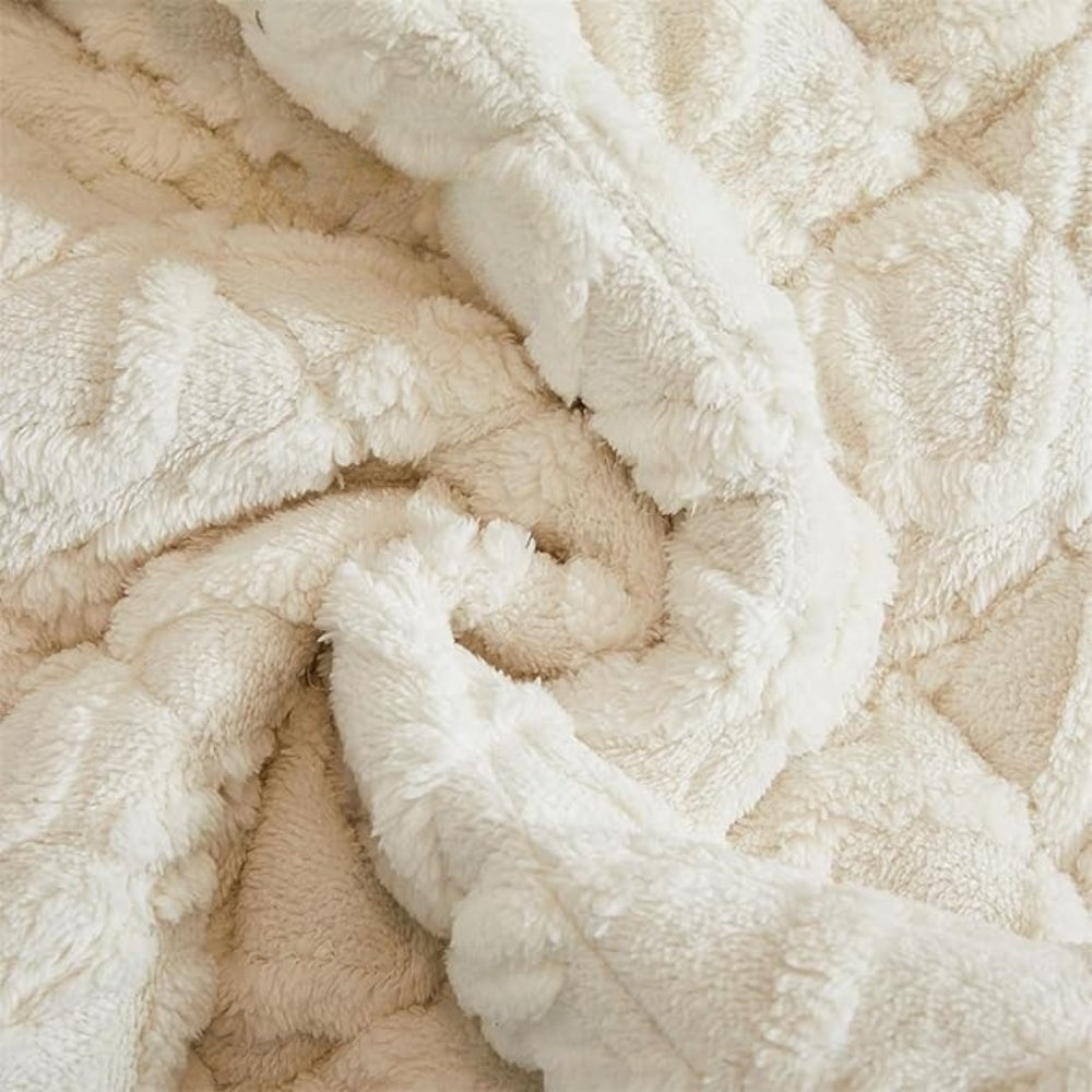 Gesteppter Sofaschoner aus Sherpa-Plüsch