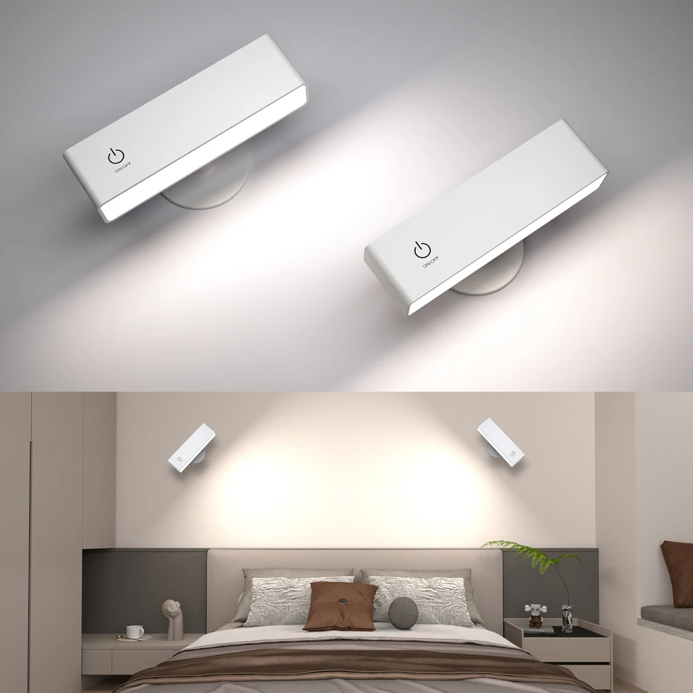 Kabellose LED Wandleuchte mit Akku – 360° drehbar, magnetisch abnehmbar, warmweiß, USB aufladbar