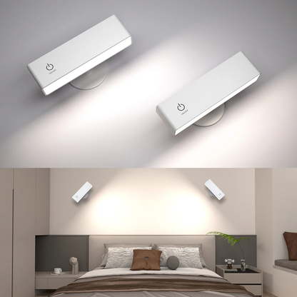 Kabellose LED Wandleuchte mit Akku – 360° drehbar, magnetisch abnehmbar, warmweiß, USB aufladbar