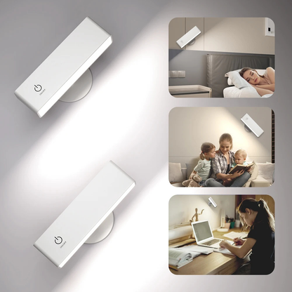 Kabellose LED Wandleuchte mit Akku – 360° drehbar, magnetisch abnehmbar, warmweiß, USB aufladbar