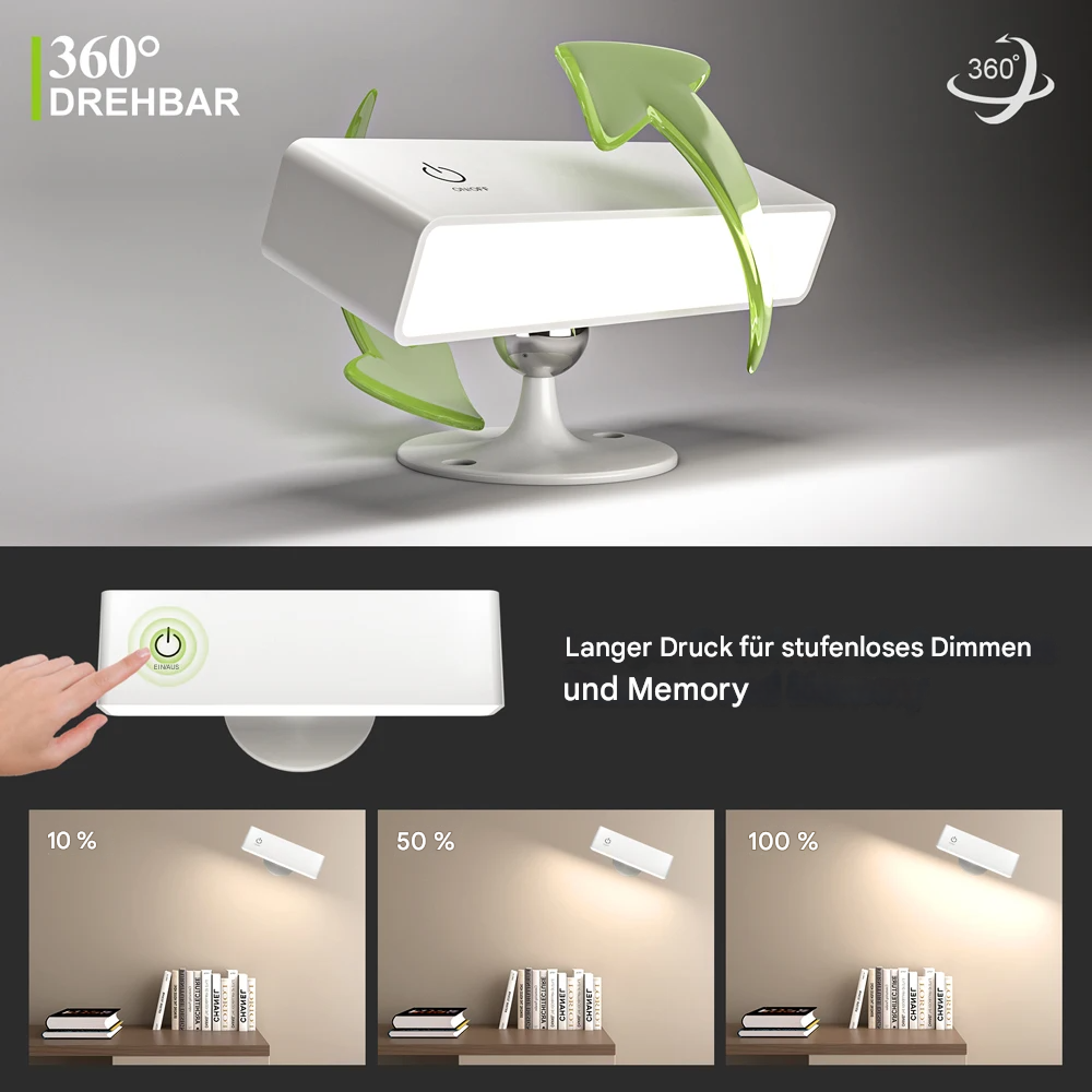 Rotalumé™ | Kabellose 360° LED-Wandleuchte