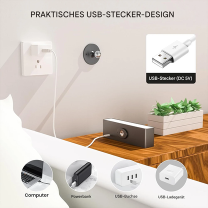 Kabellose LED Wandleuchte mit Akku – 360° drehbar, magnetisch abnehmbar, warmweiß, USB aufladbar