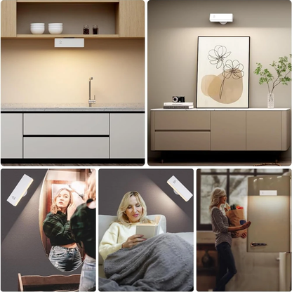 Kabellose LED Wandleuchte mit Akku – 360° drehbar, magnetisch abnehmbar, warmweiß, USB aufladbar