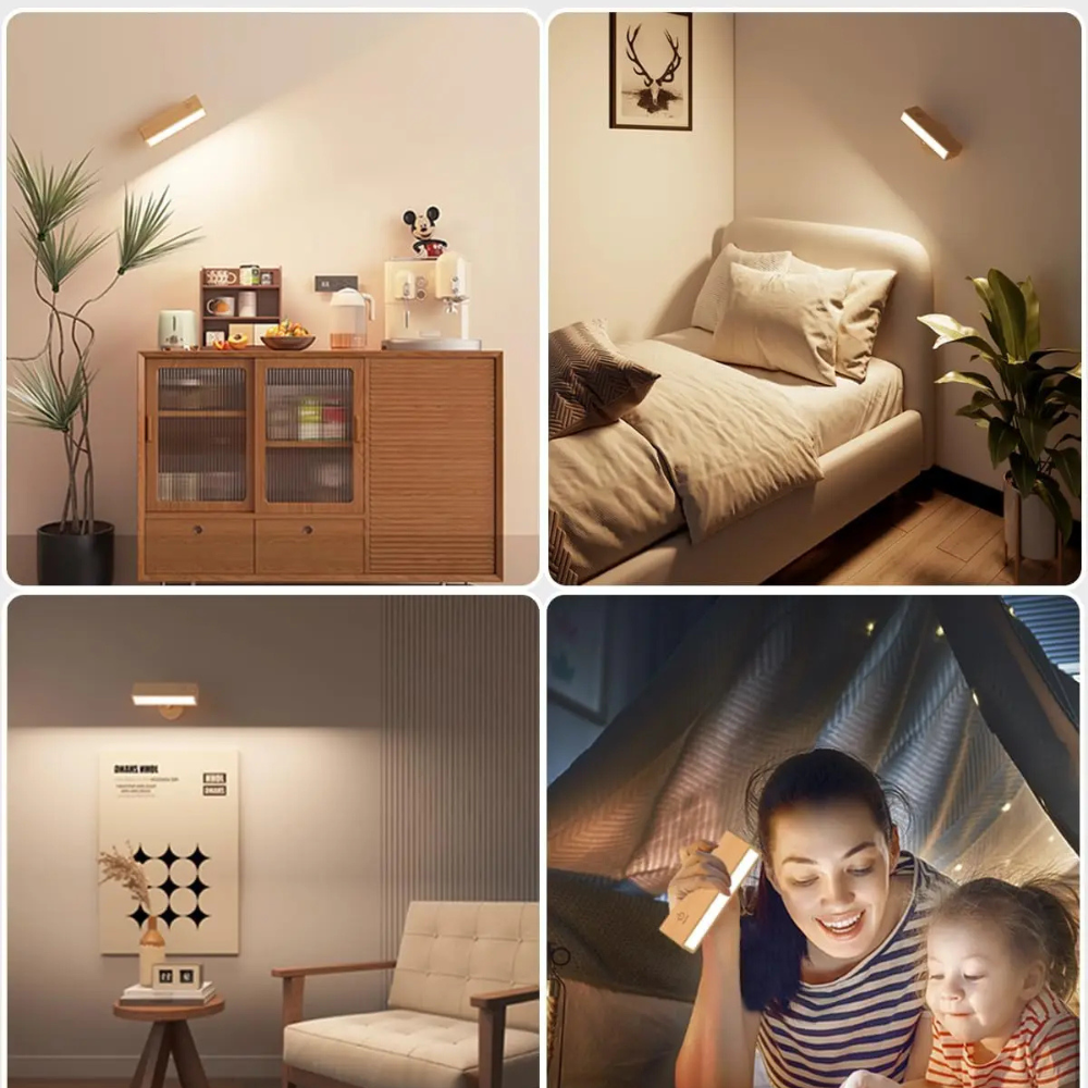 Woodéa™ | Kabellose Holz-LED Wandleuchte