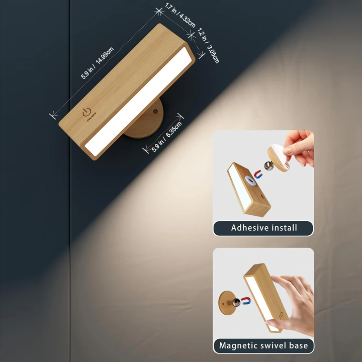 Woodéa™ | Kabellose Holz-LED Wandleuchte