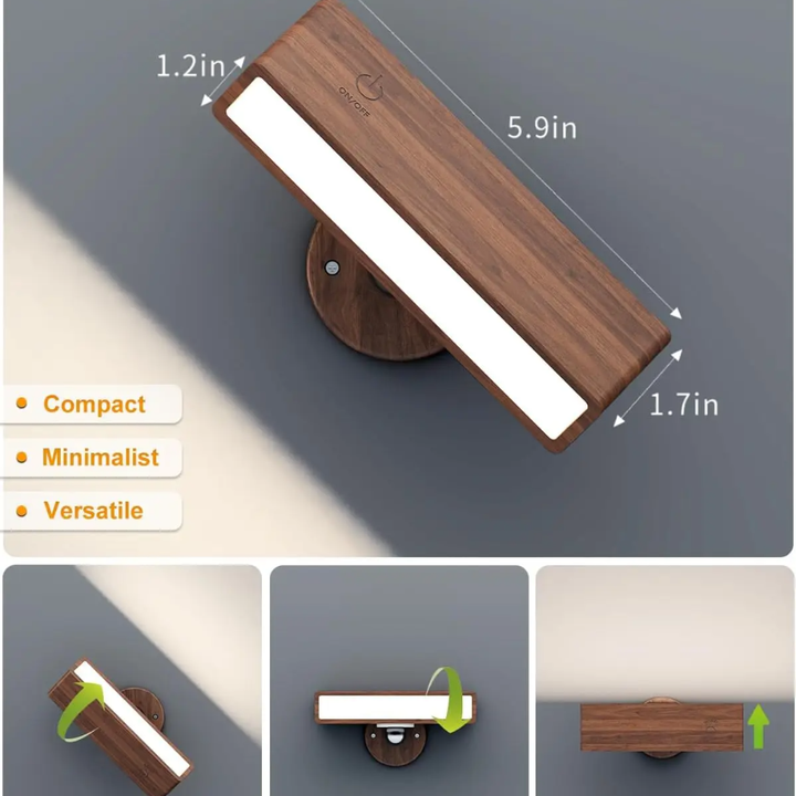 Woodéa™ | Kabellose Holz-LED Wandleuchte