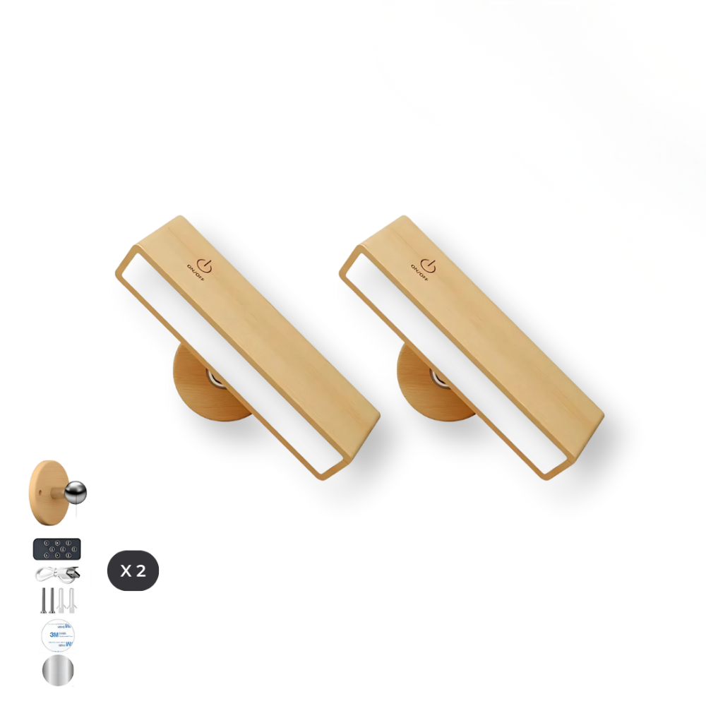 Woodéa™ | Kabellose Holz-LED Wandleuchte