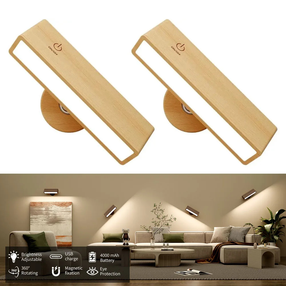 Woodéa™ | Kabellose Holz-LED Wandleuchte