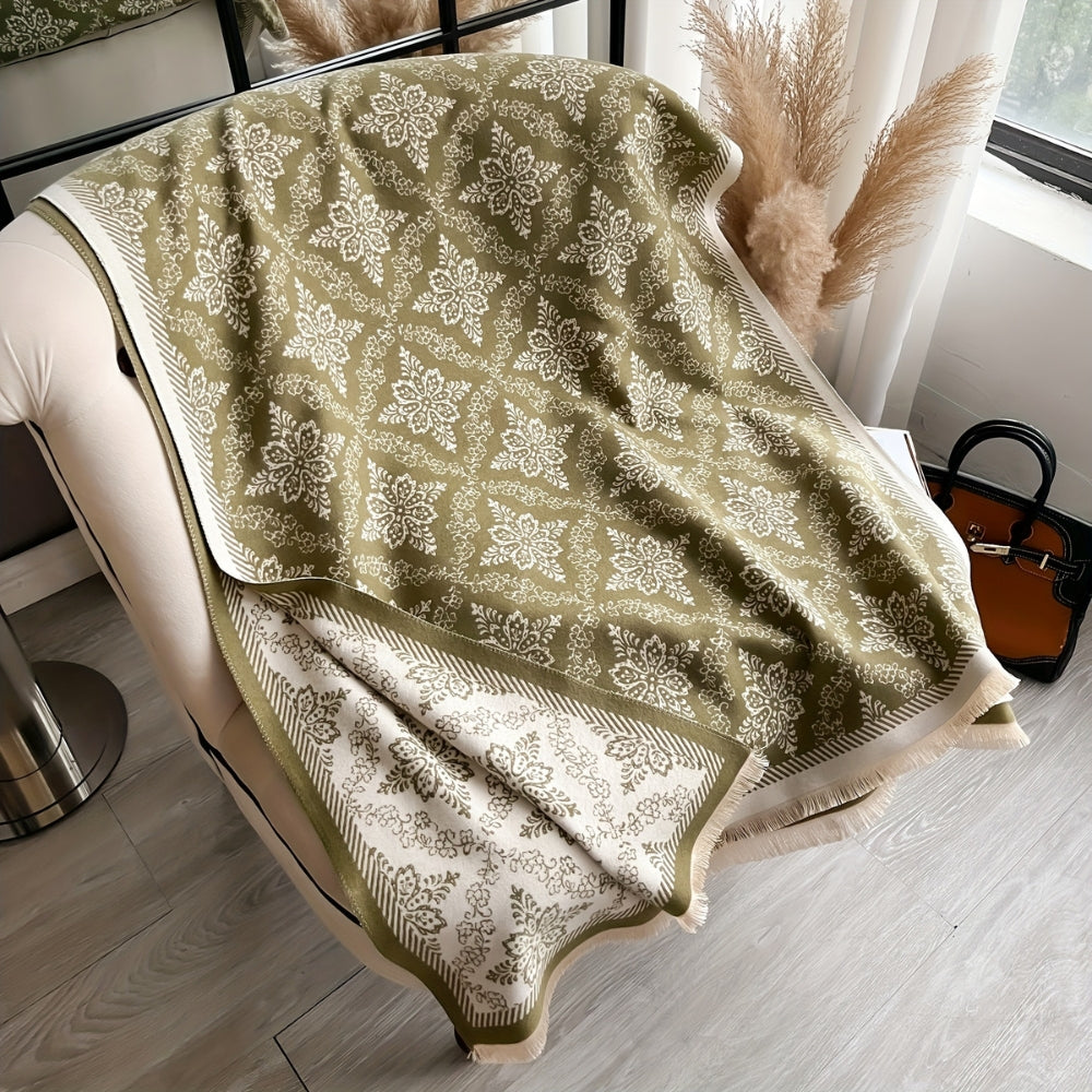 Fleece-Stola mit Damastmuster