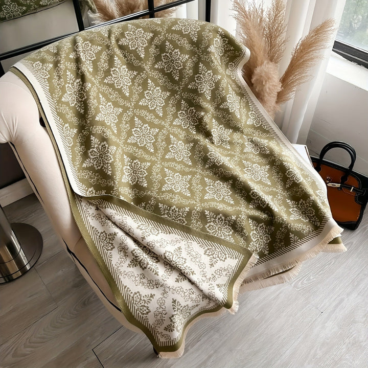 Fleece-Stola mit Damastmuster