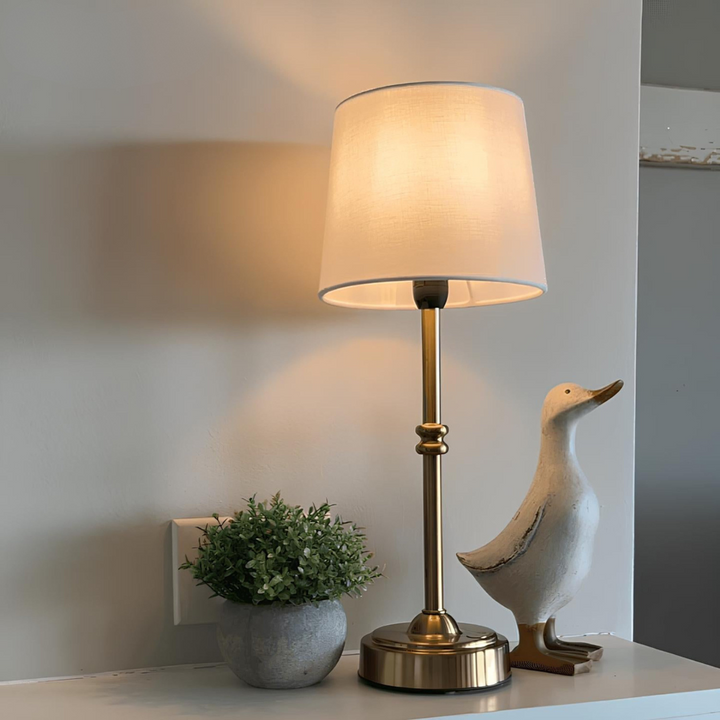 Élégara™ | Metall-Tischlampe mit Stoffschirm