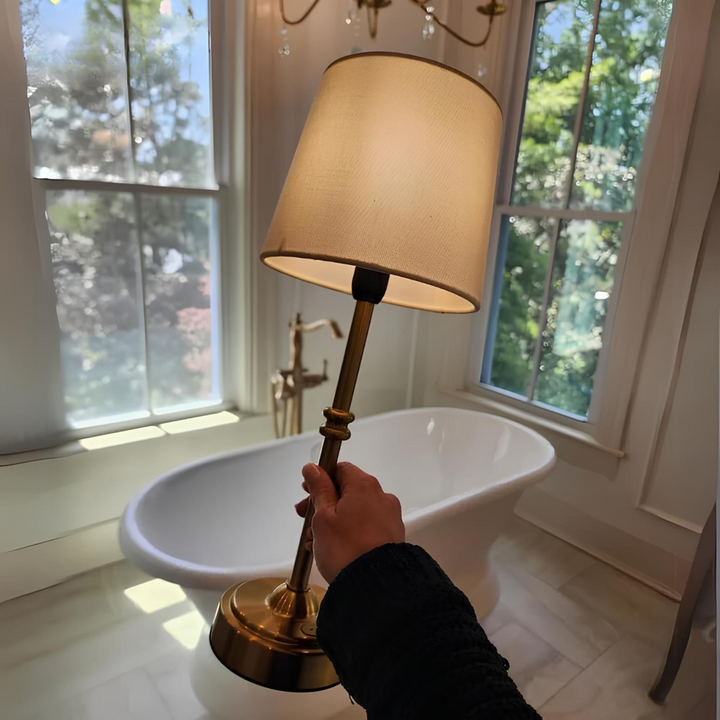 Élégara™ | Metall-Tischlampe mit Stoffschirm