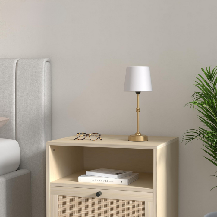 Élégara™ | Metall-Tischlampe mit Stoffschirm