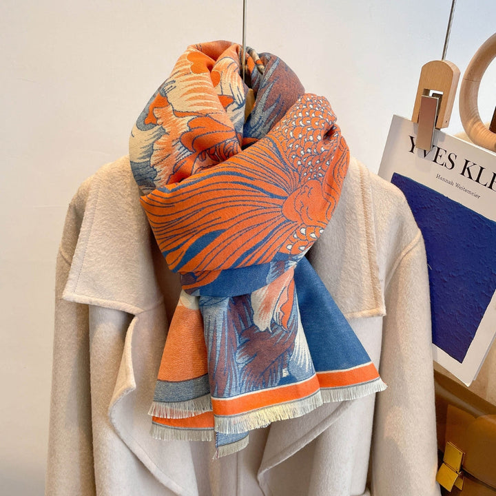 Jacquard-Schal mit floralem Muster