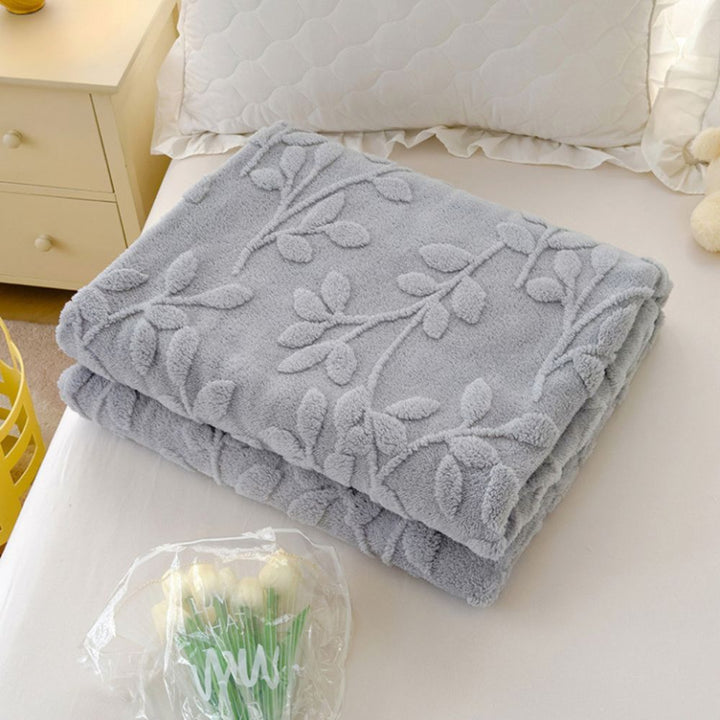 Sherpa-Decke mit Blattmuster