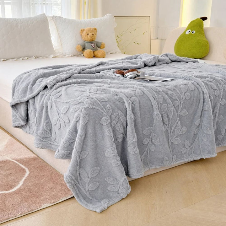 Sherpa-Decke mit Blattmuster
