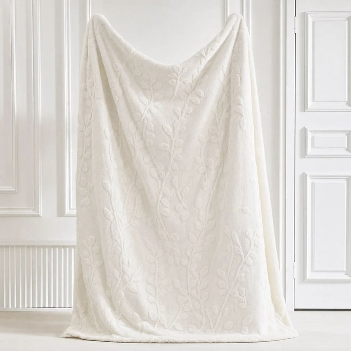 Sherpa-Decke mit Blattmuster