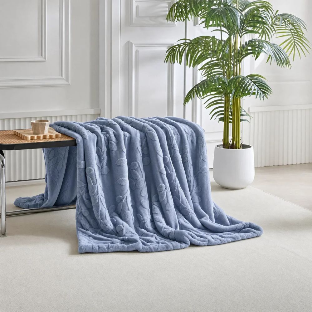 Sherpa-Decke mit Blattmuster