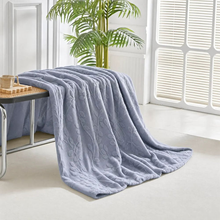 Sherpa-Decke mit Blattmuster