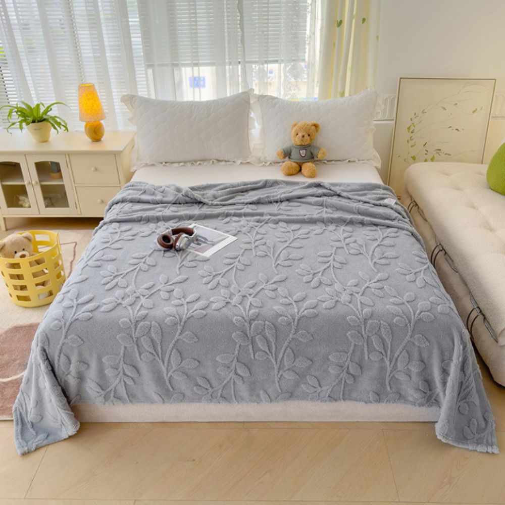 Sherpa-Decke mit Blattmuster