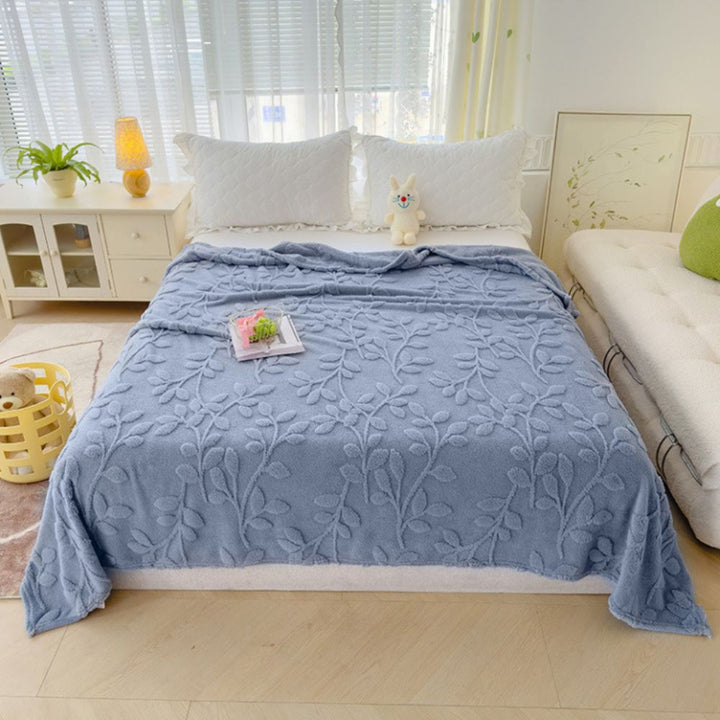 Sherpa-Decke mit Blattmuster