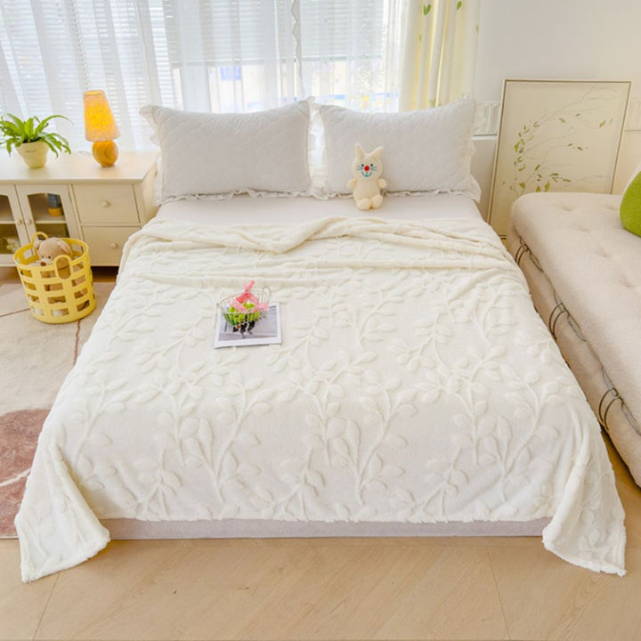 Sherpa-Decke mit Blattmuster
