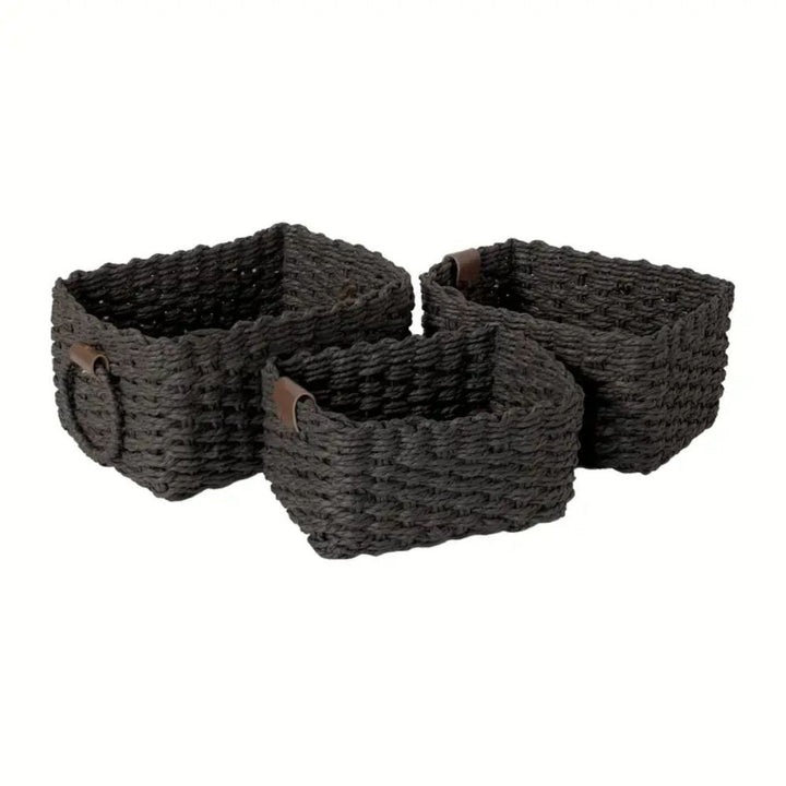 Aufbewahrungskorb aus geflochtenem Rattan mit Griffen