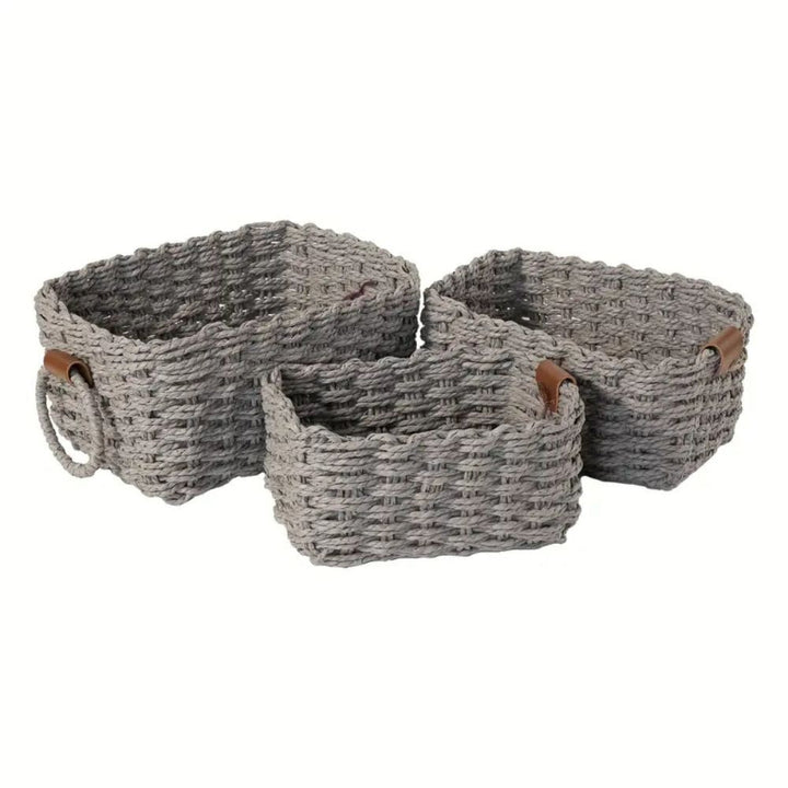 Aufbewahrungskorb aus geflochtenem Rattan mit Griffen