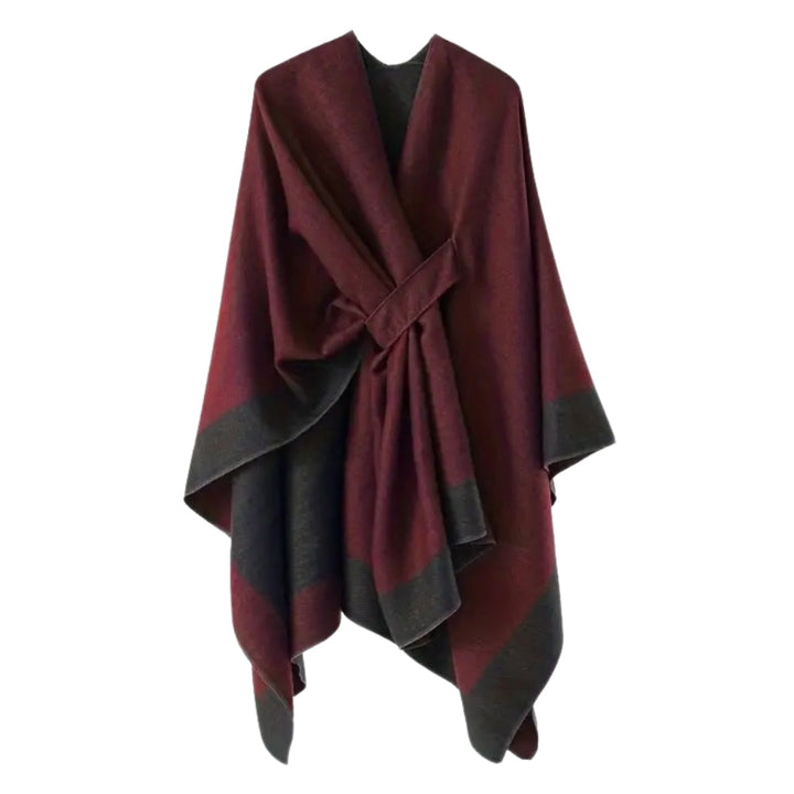 Unifarbener Poncho mit Drapierung