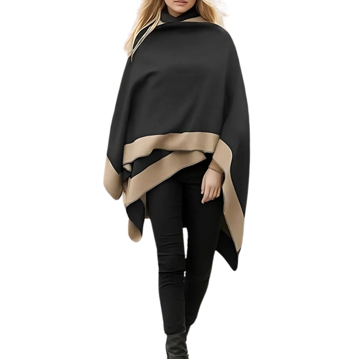 Unifarbener Poncho mit Drapierung