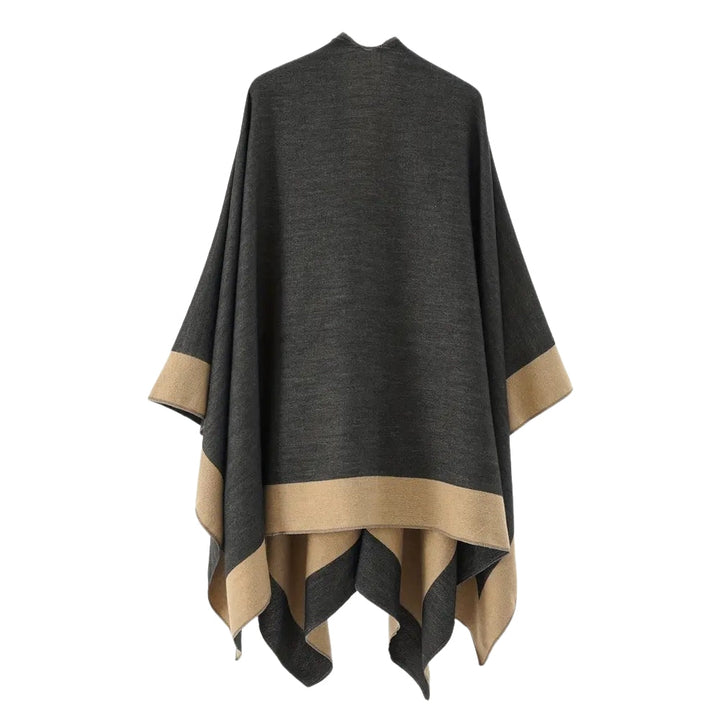 Unifarbener Poncho mit Drapierung