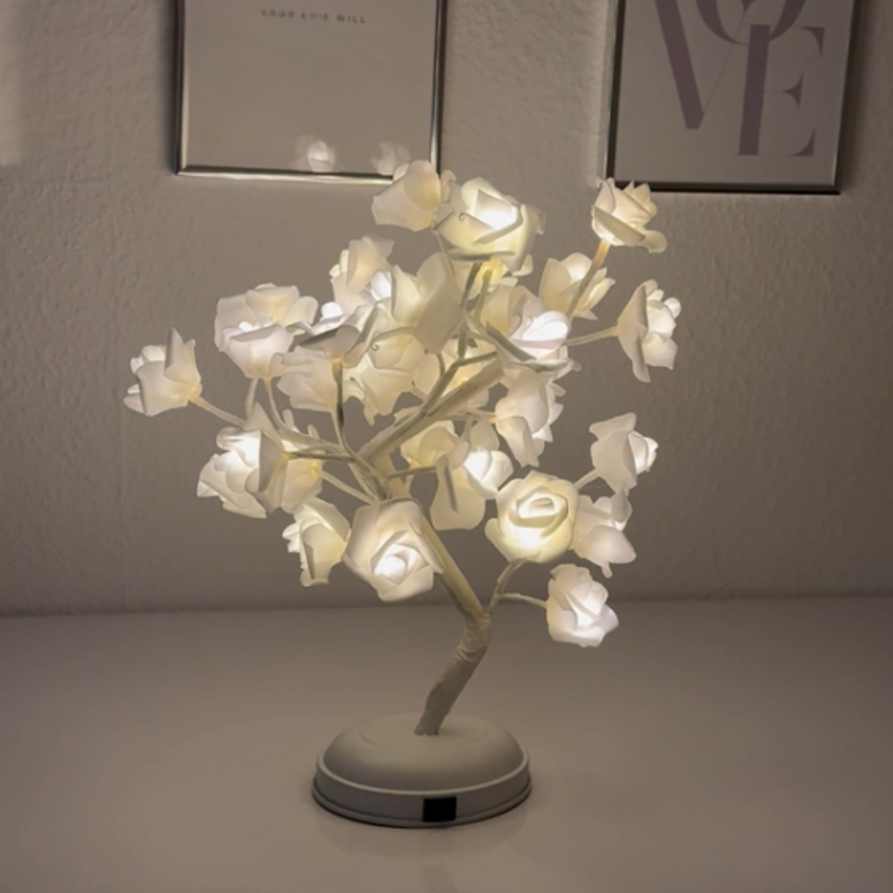 Roselune™ | LED Rosenbaum-Tischlampe Weiß