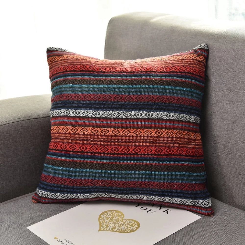 Geometrisch gewebte Boho-Kissenhülle 45 x 45 cm – Ansicht 12