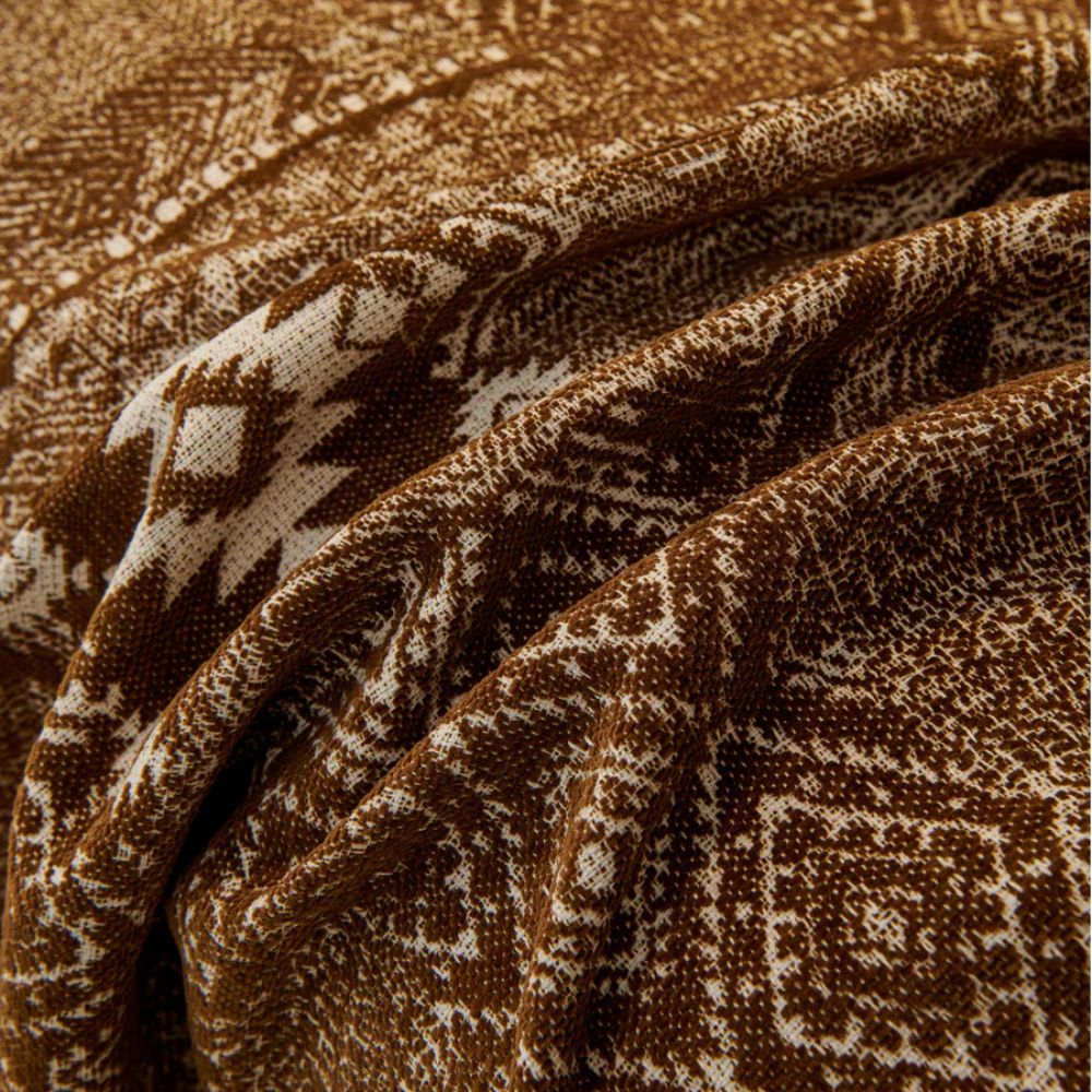 Dicker Chenille-Sofaüberwurf mit Ethno-Muster