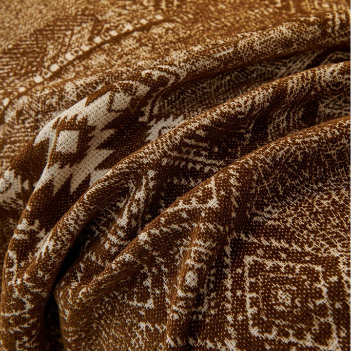 Dicker Chenille-Sofaüberwurf mit Ethno-Muster