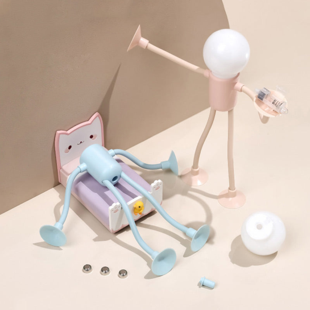 BendyBuddy | LED Tischlampe Flexibel – Kreative Deko Schreibtischlampe für Wohnzimmer & Kinderzimmer | 4 Farben | Energiesparend & Modern