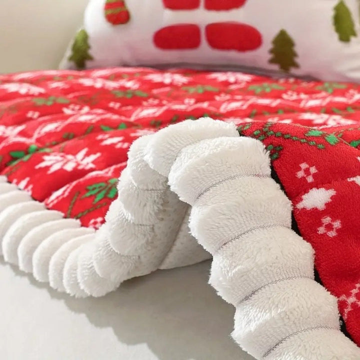 Gesteppte Weihnachts-Sofadecke