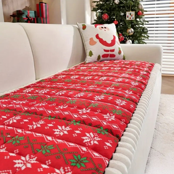 Gesteppte Weihnachts-Sofadecke