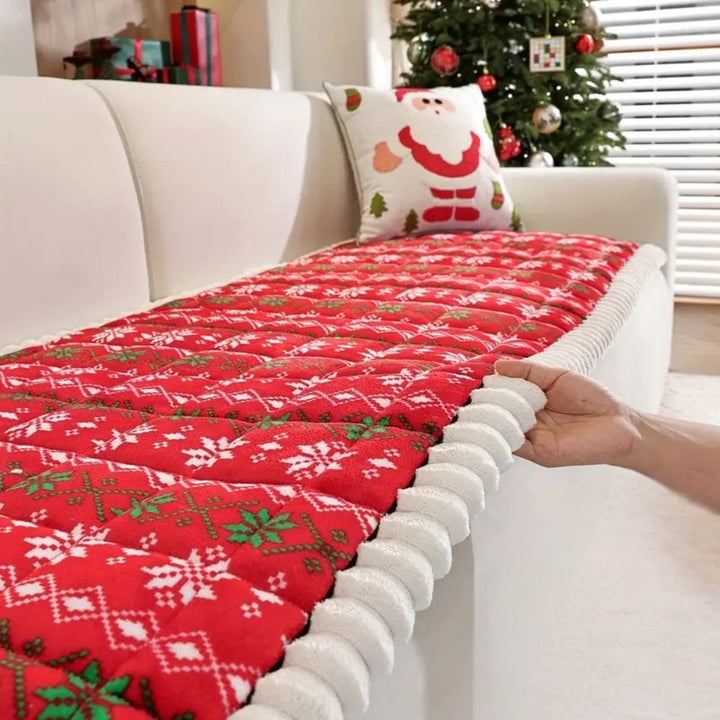 Gesteppte Weihnachts-Sofadecke